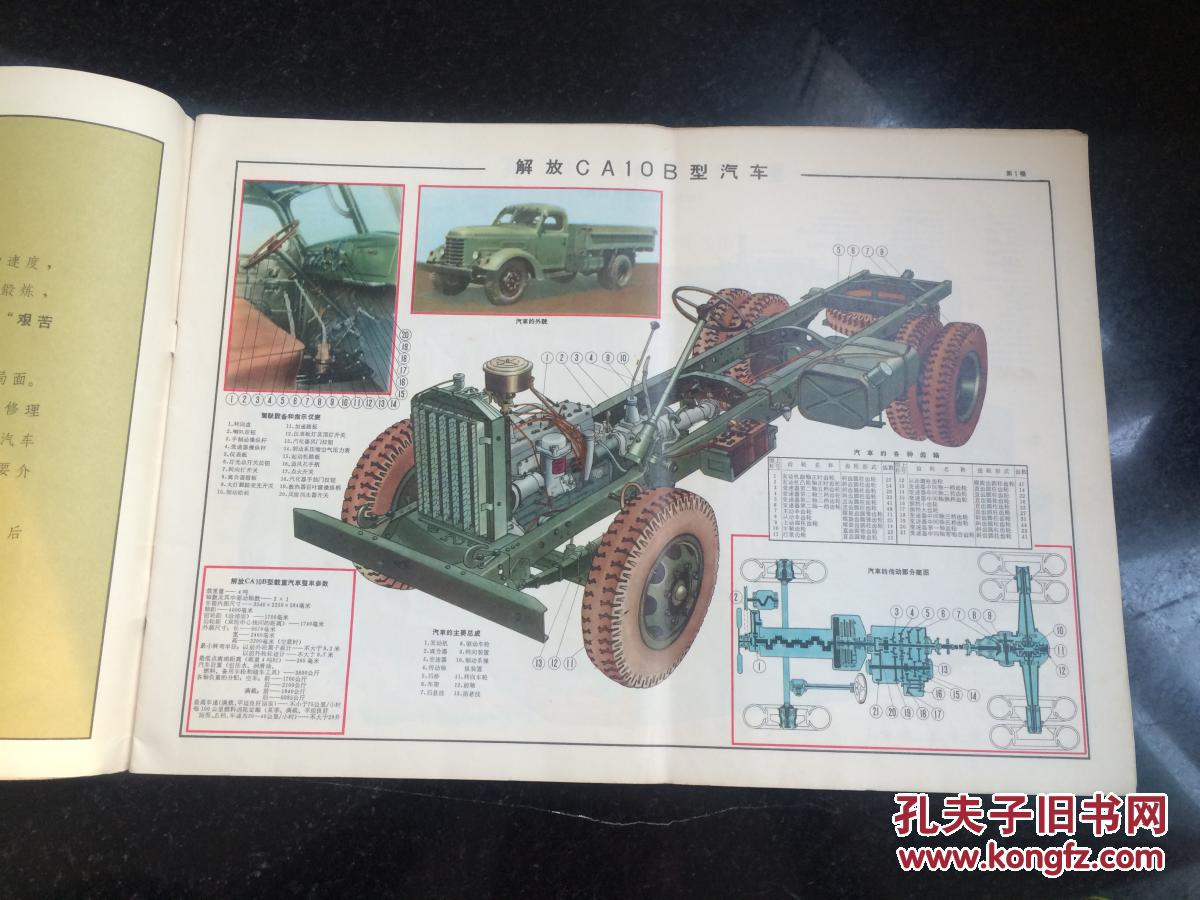 文革汽车构造图册解放ca10b型