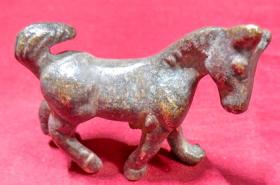 旧铜站立马匹十二生肖动物小摆设品铜器小摆件