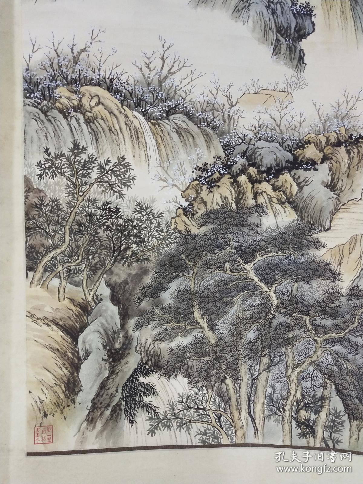 近现代著名画家朱梅村山水画(原裱)