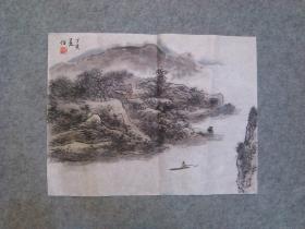中国书画报特聘画家 拟宾虹山水 手绘原稿真迹