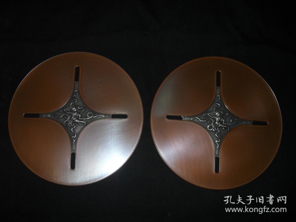 纯银心,反弹琵琶,翻边镜子面,天津名家鸟笼盖板一对(宏津隆记,手盘