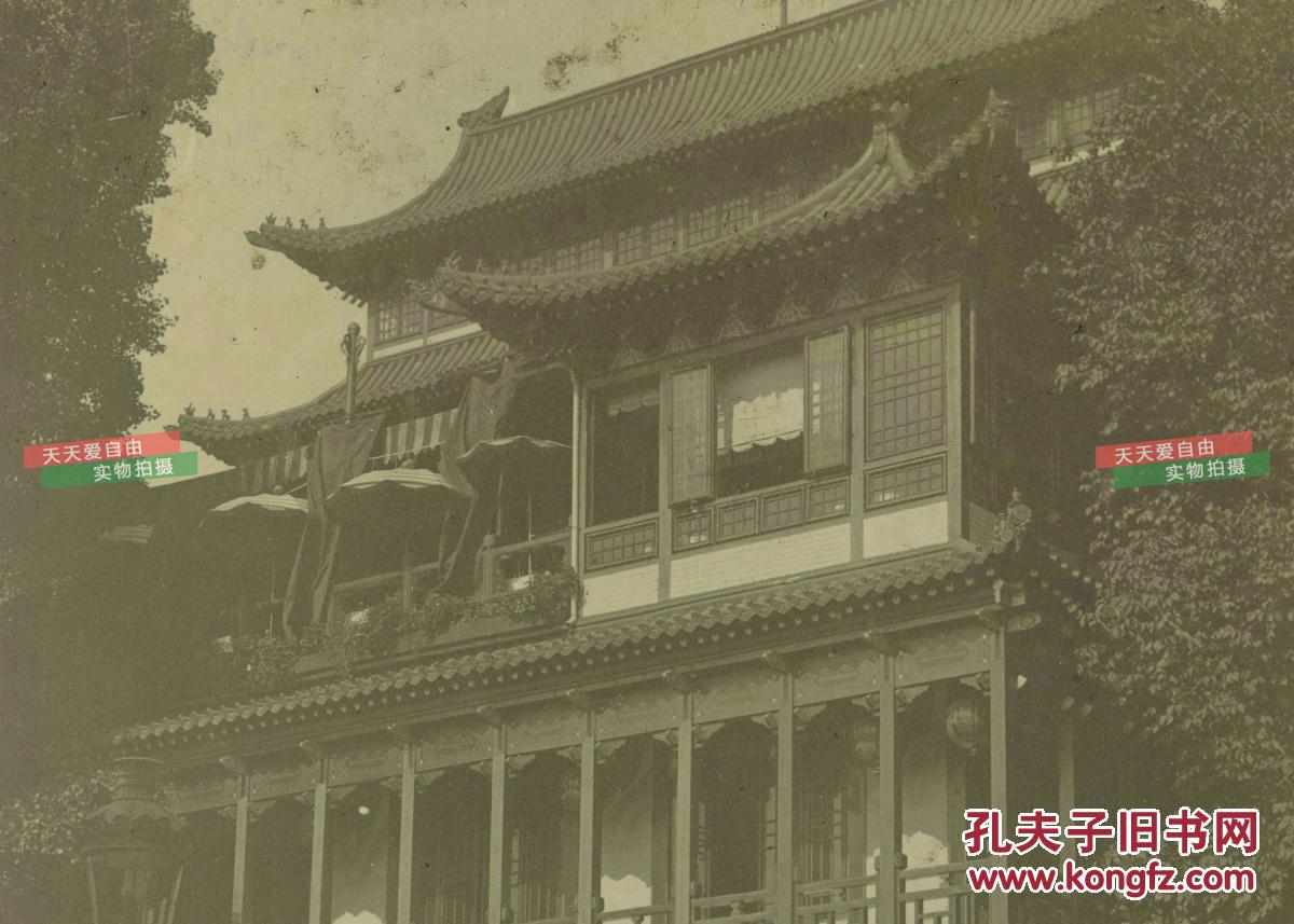 清代1900年巴黎世博会中国院老照片,经典中国庭院楼宇
