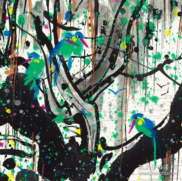 近现代 吴冠中 小鸟天堂 68x138cm 纸本 国画宣纸绢布
