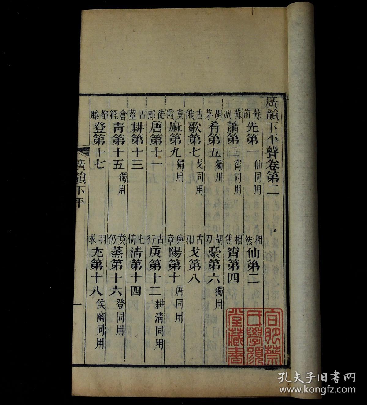 【图】清康熙苏州张氏泽存堂本【大宋重修广韵