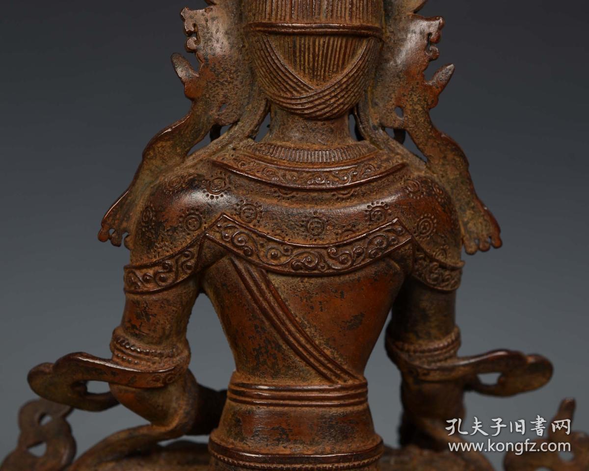 【古玩珍品】老铜器 观音造像古董古玩真品开脸精致法