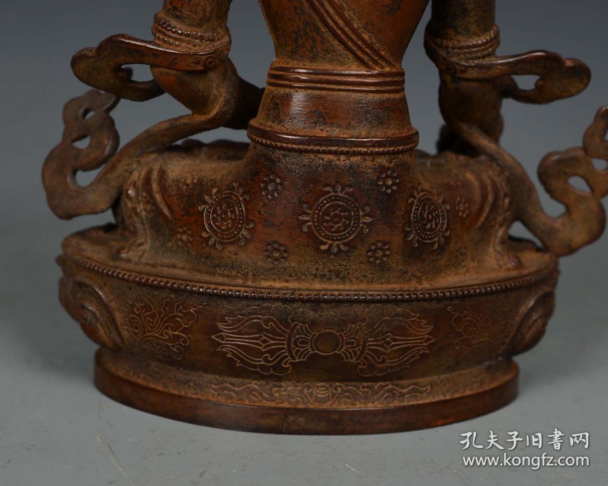 【古玩珍品】老铜器 观音造像古董古玩真品开脸精致法