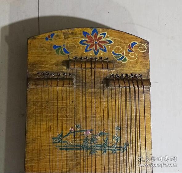收来的漆器古筝 老漆器21根弦古筝 中国的传统