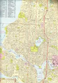SEATTLE 美国西雅图原版老地图 一大张 内容