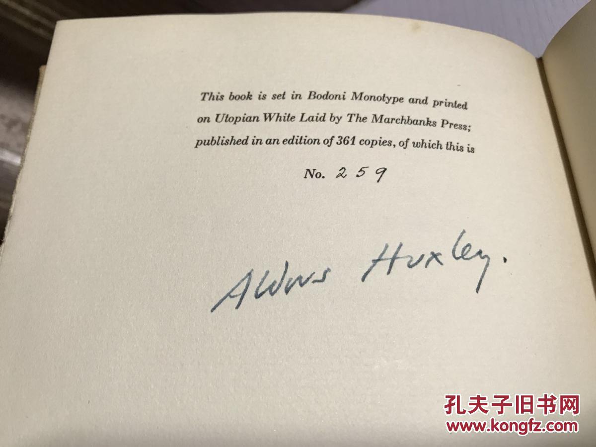 leda《勒达》赫胥黎aldous huxley亲笔签名限量 eric