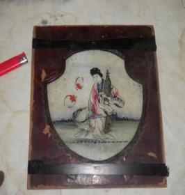清晚民国，京城贵妇与哈巴狗玻璃画