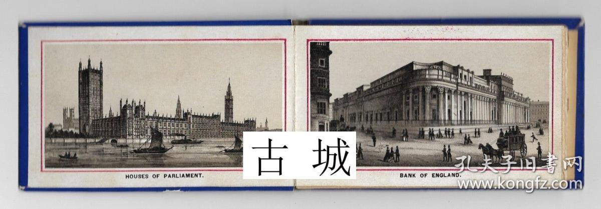 罕见,微型书《莱波雷洛伦敦旅行记》大量黑白插图,约1800年出版,精装.