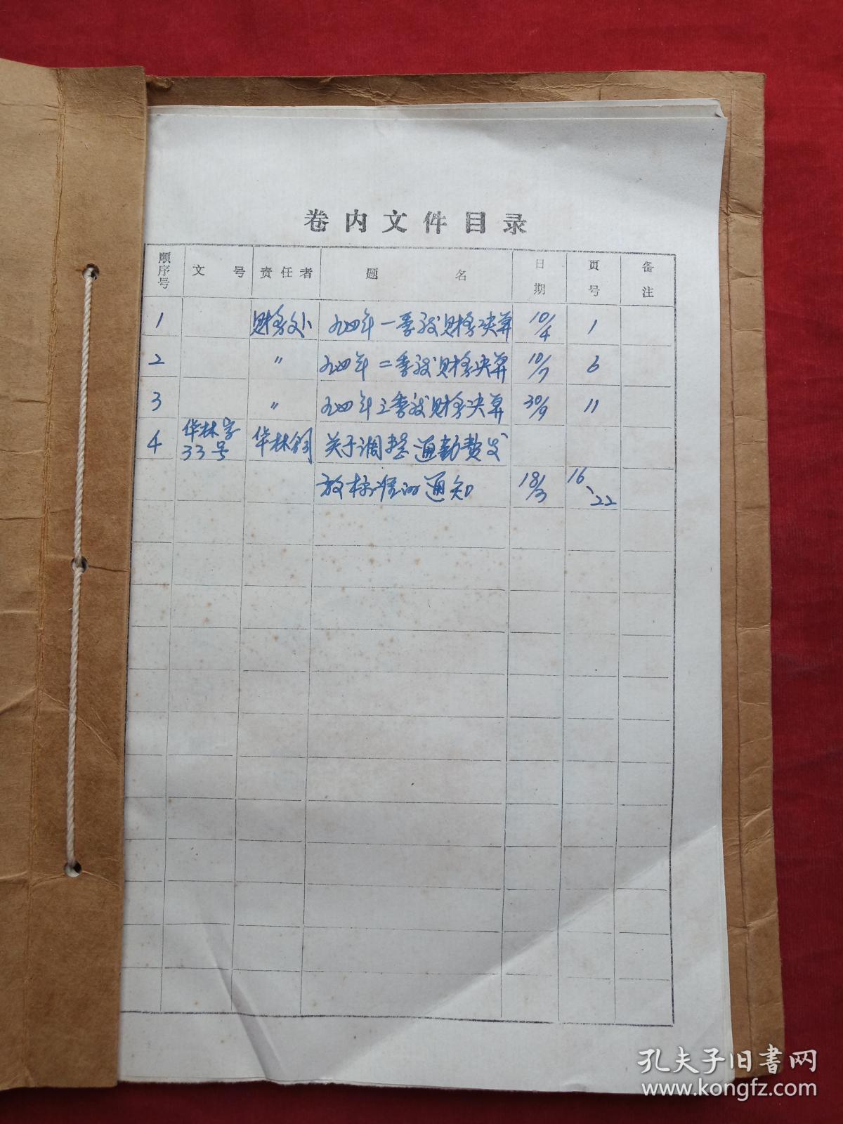 1994年哈尔滨林业机械厂老旧档案资料一本九四年一至三季度财务决算