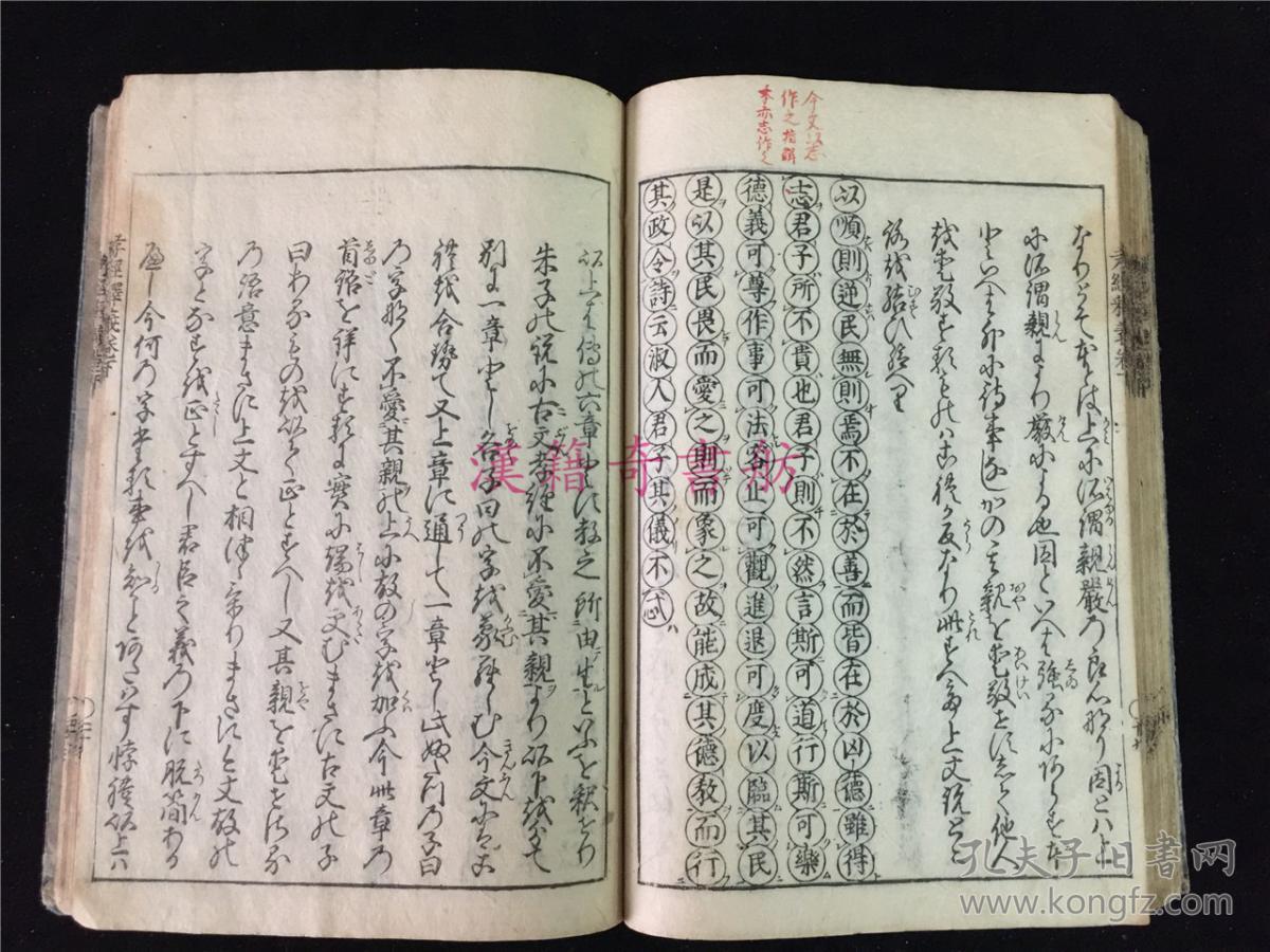 图 1717年和刻本 孝经释义便蒙 上下卷合1厚册全 享保2年 康熙56年 刊印 偶有朱笔校注 孔网惟一 海丝汉学芸窗