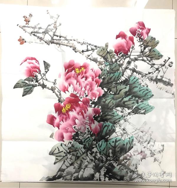 国画 牡丹 无款 四尺斗方 2