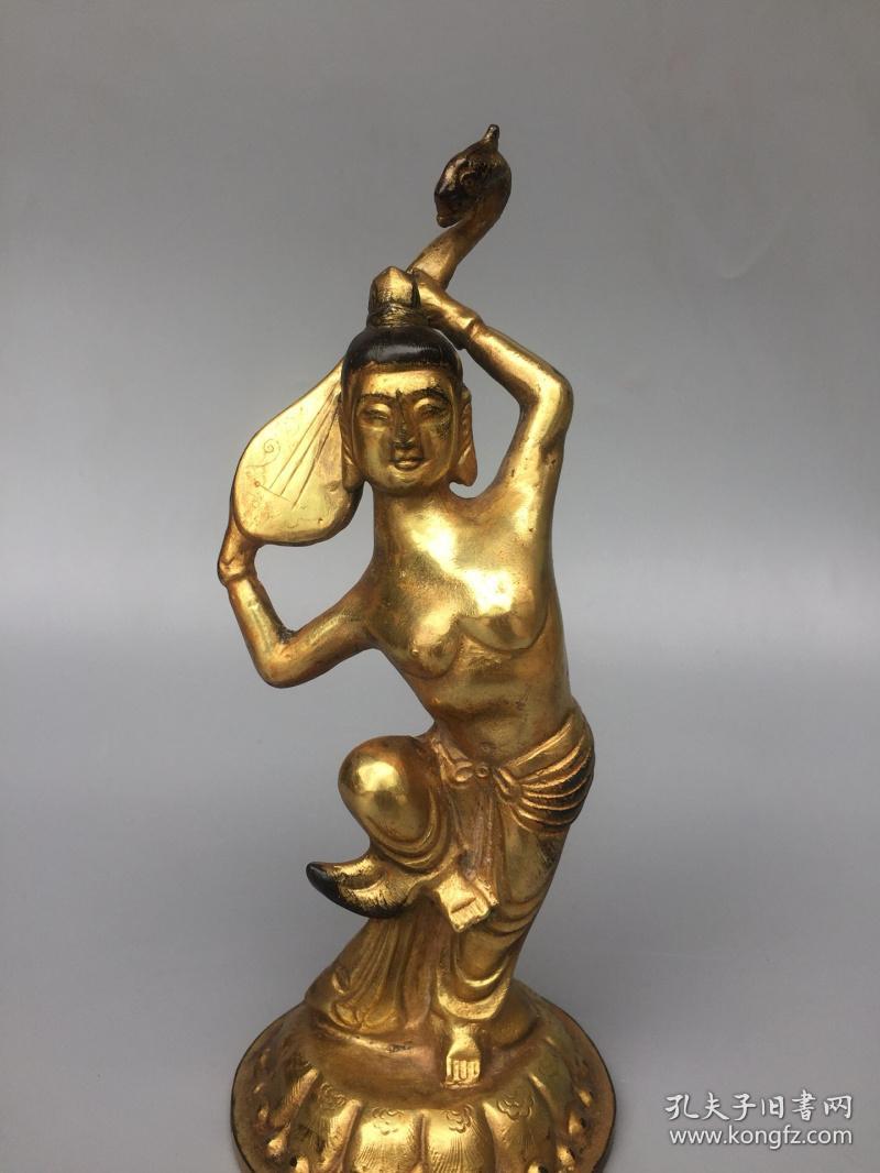 纯铜鎏金妙音天女佛像