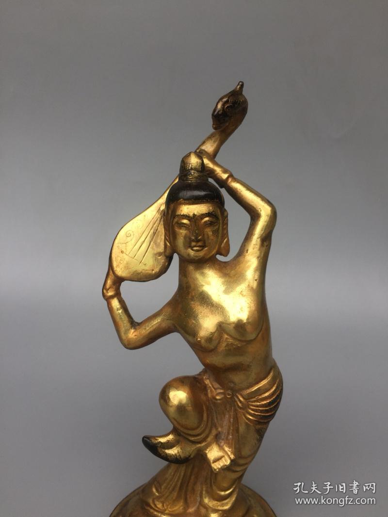 纯铜鎏金妙音天女佛像