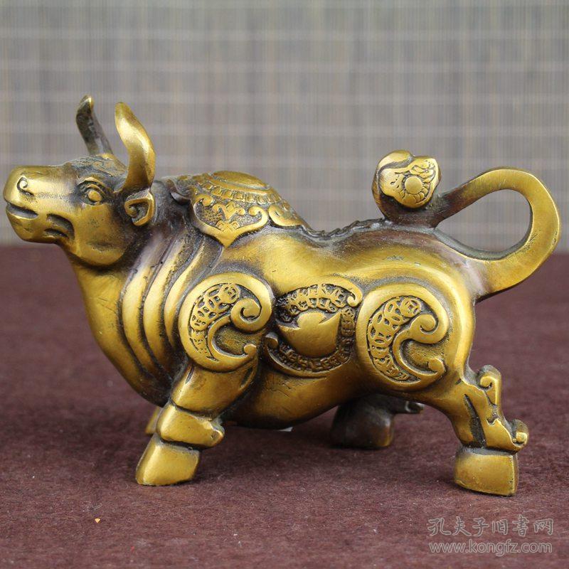 精品白铜器吉祥家庭摆件风水装饰镇宅化煞饰品 黄铜牛