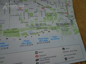 西班牙巴塞罗那旅游地图 8开 中文版