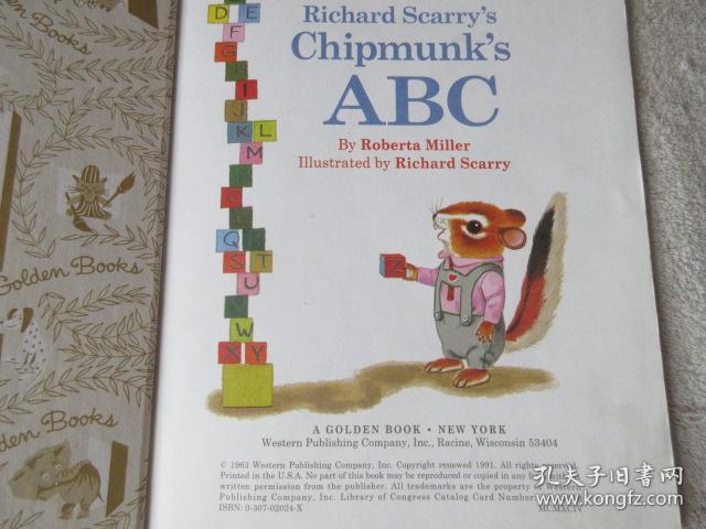 richard scarry"s chipmunk"s abc (little golden book)