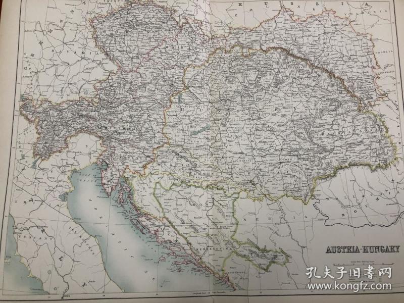 1895年 奥匈帝国地图 65*45cm 超大精美地图