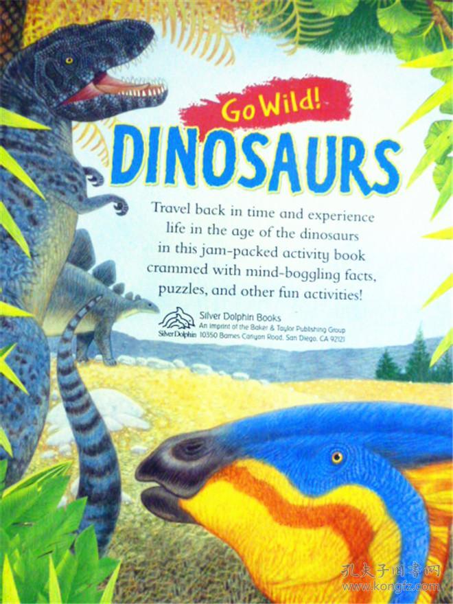 英文原版少儿绘本故事gowilddinosaursactivitybook恐龙活动手册