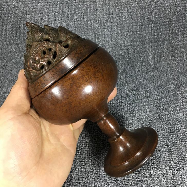 老铜炉 紫铜熏香炉 精品紫铜博山炉