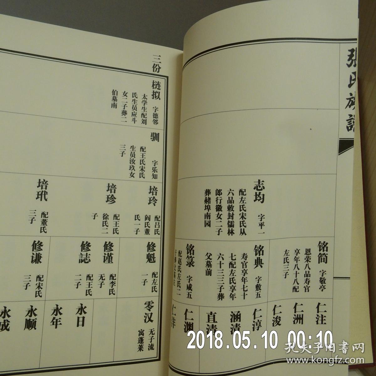 张氏谱书 山东莱阳 冲卿 仲义二公支 (明初云南大理府浪穹县川横沟拔