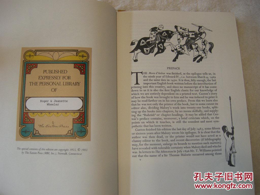 【原版包邮】1983年亚瑟王 le morte d"arthur 全牛皮
