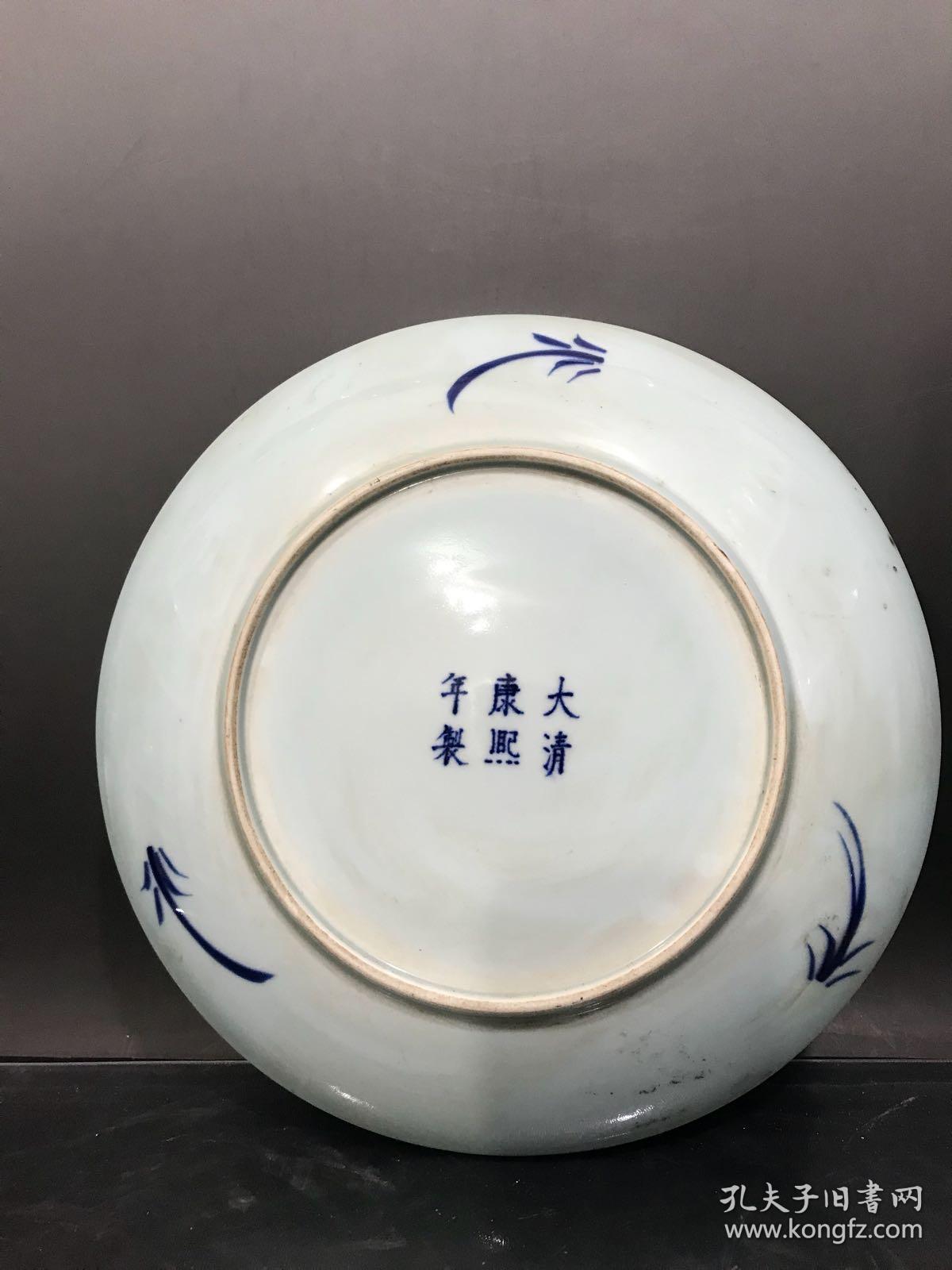 康熙青花釉里红看盘