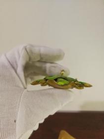 七八十年代老景泰蓝小乌龟挂坠吊坠 头四肢可