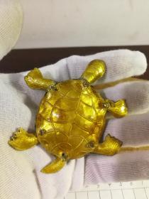 七八十年代老景泰蓝小乌龟挂坠吊坠 头四肢可