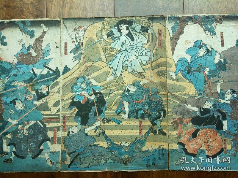 塑像看似是镰仓大佛,细看实则为阎王爷,联想到国芳也画过多种《地狱变