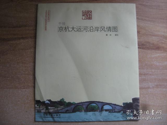 手绘京杭大运河沿岸风情图