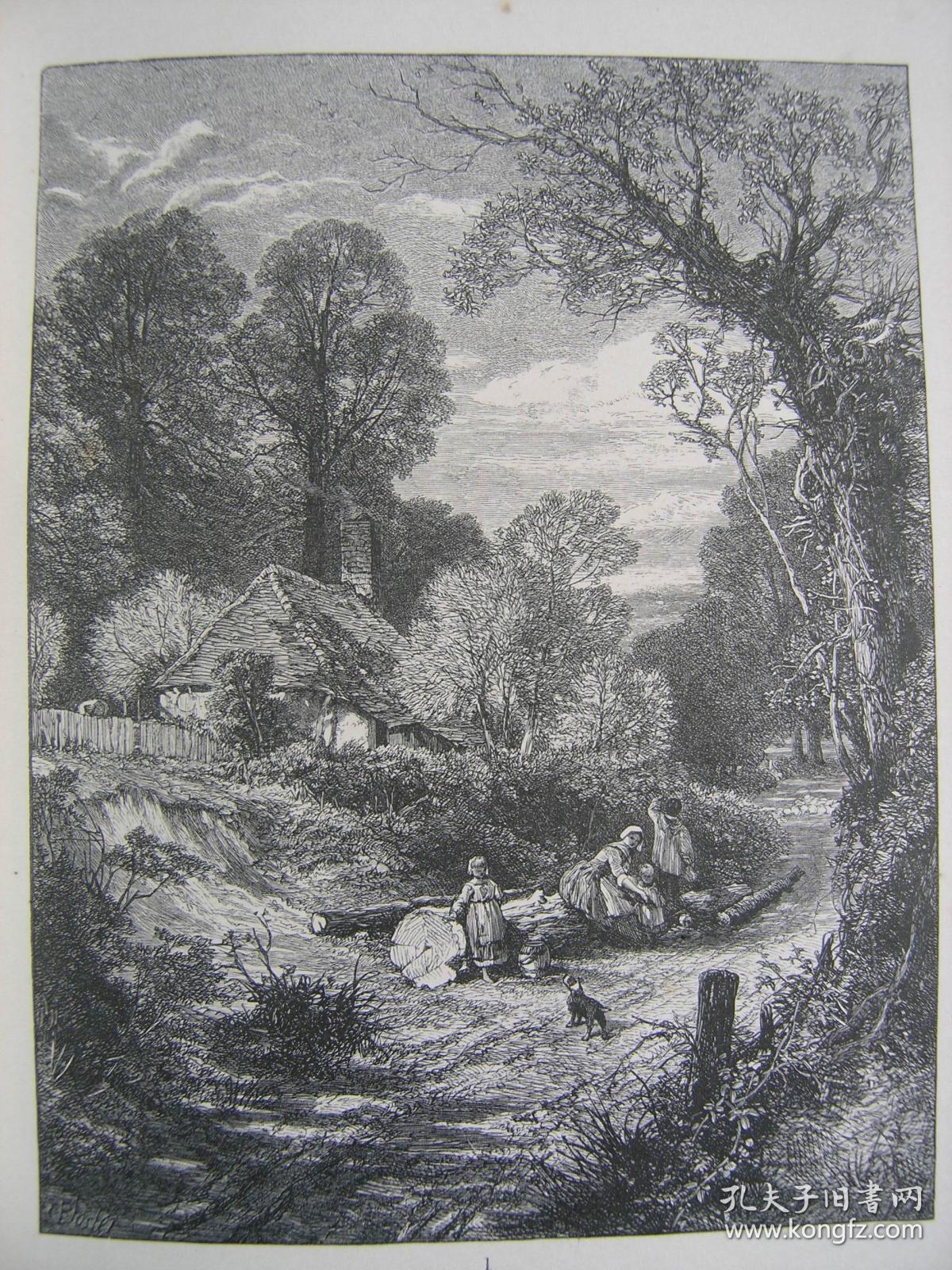 《英国风景版画集》1863年30幅木刻版画图,精美的牛排