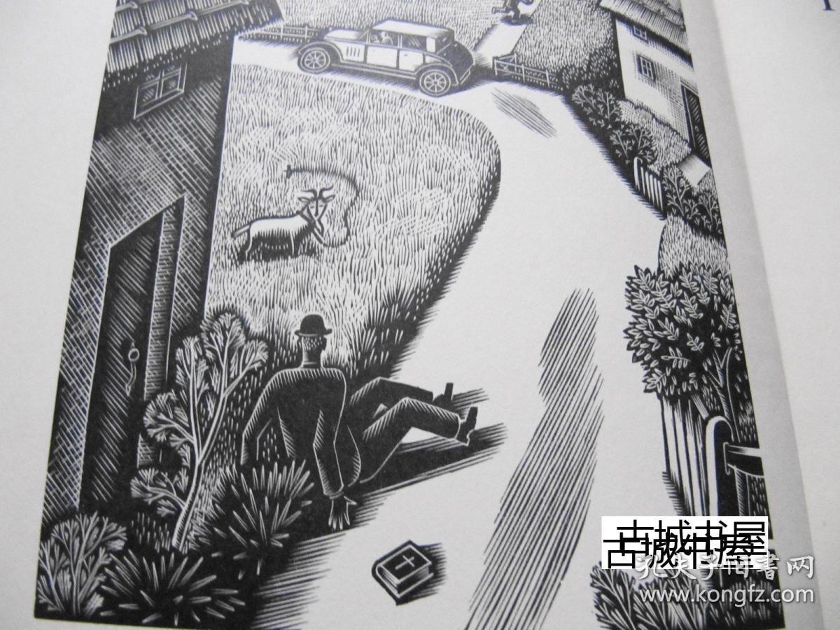 稀少,《 绿山羊 》格温达·摩根的精美刻板画,1937年金鸡出版