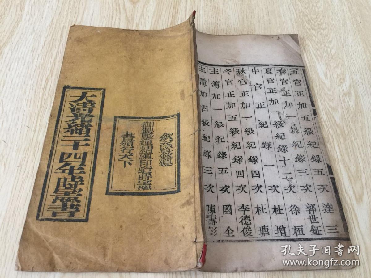 清光绪二十四年(1898年) 钦天监监制 朱墨木刻