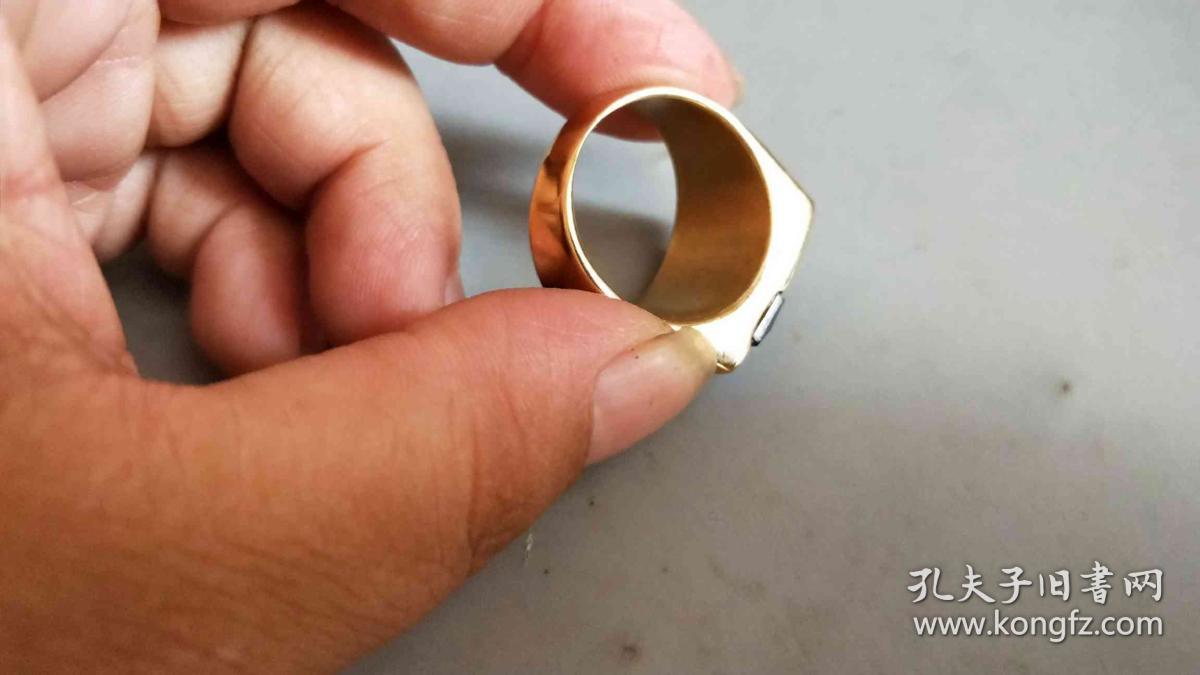 清代天然蓝宝石老凤祥18k戒指