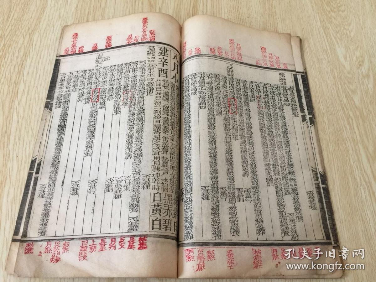 清光绪二十四年(1898年) 钦天监监制 朱墨木刻