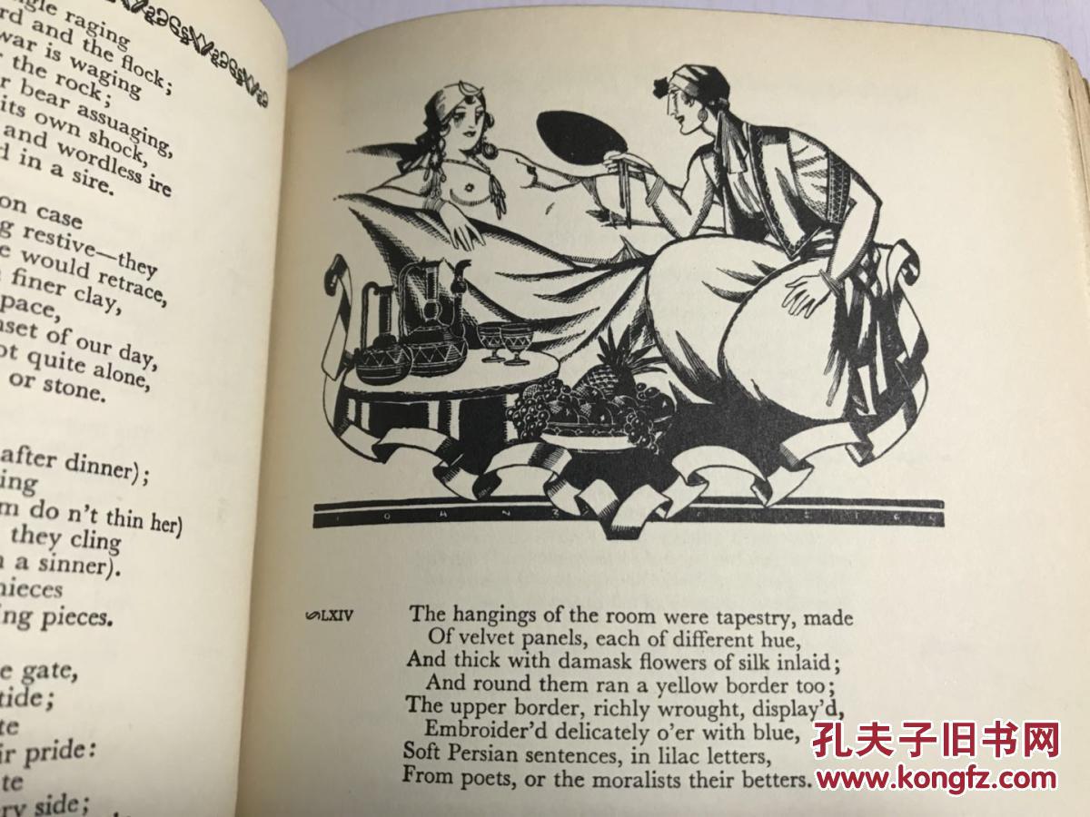 1926年《don juan唐璜》拜伦名著 john austen做93幅黑白插画 de luxe