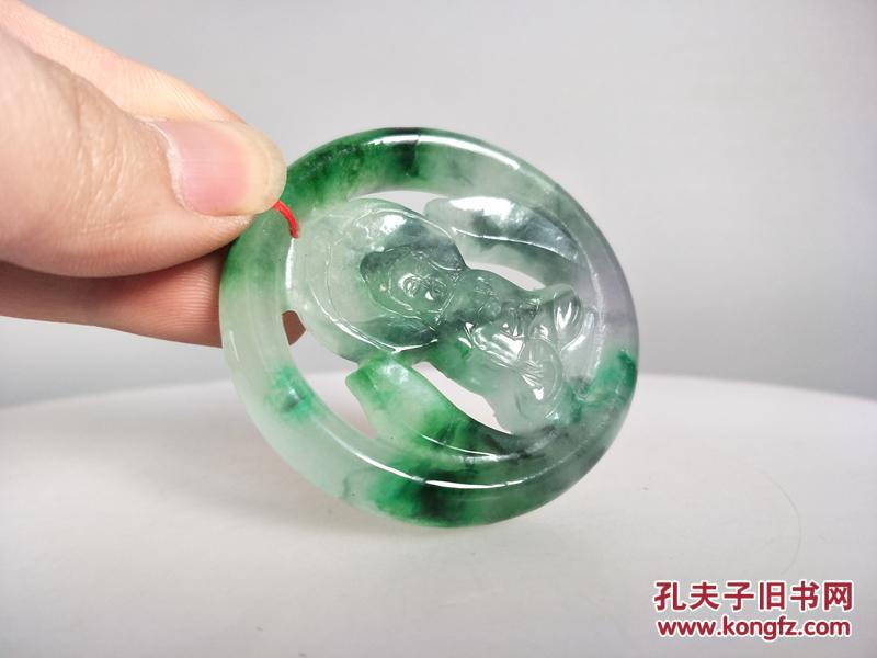 清代传世天然冰种翡翠佛佩