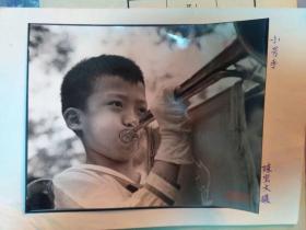 八十年代,小号手,陈宝文摄,18x13厘米