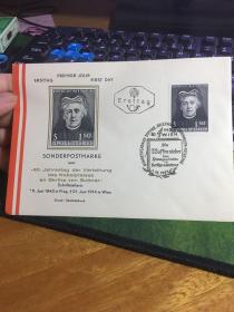 外国信封，奥地利，名人，1965年，20180802
