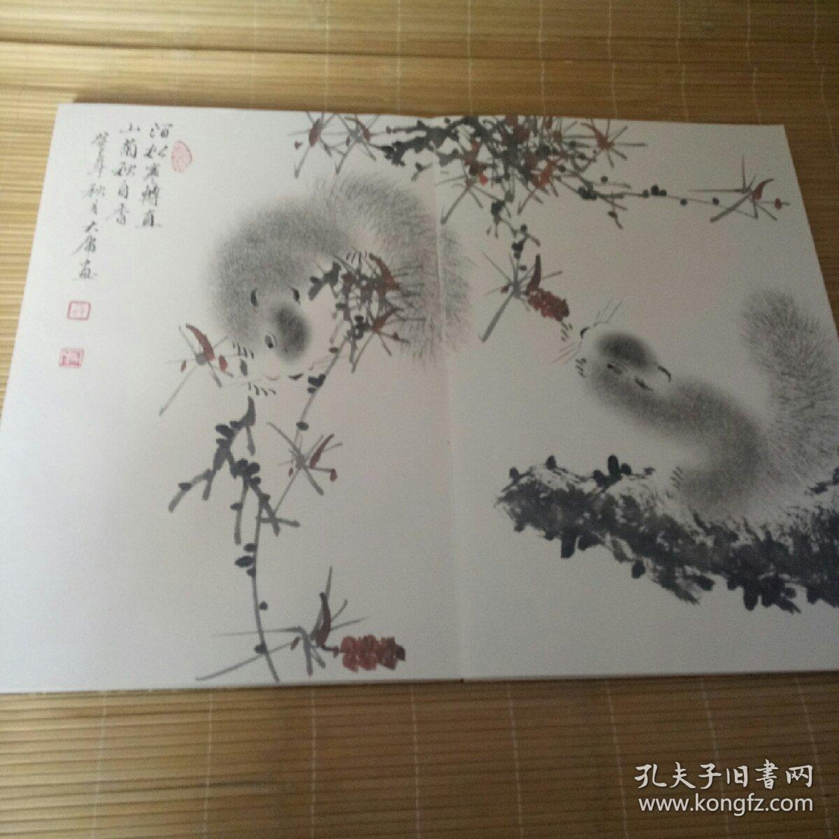 著名画松鼠名家薛大庸松鼠册页,一本11幅,每幅皆精.