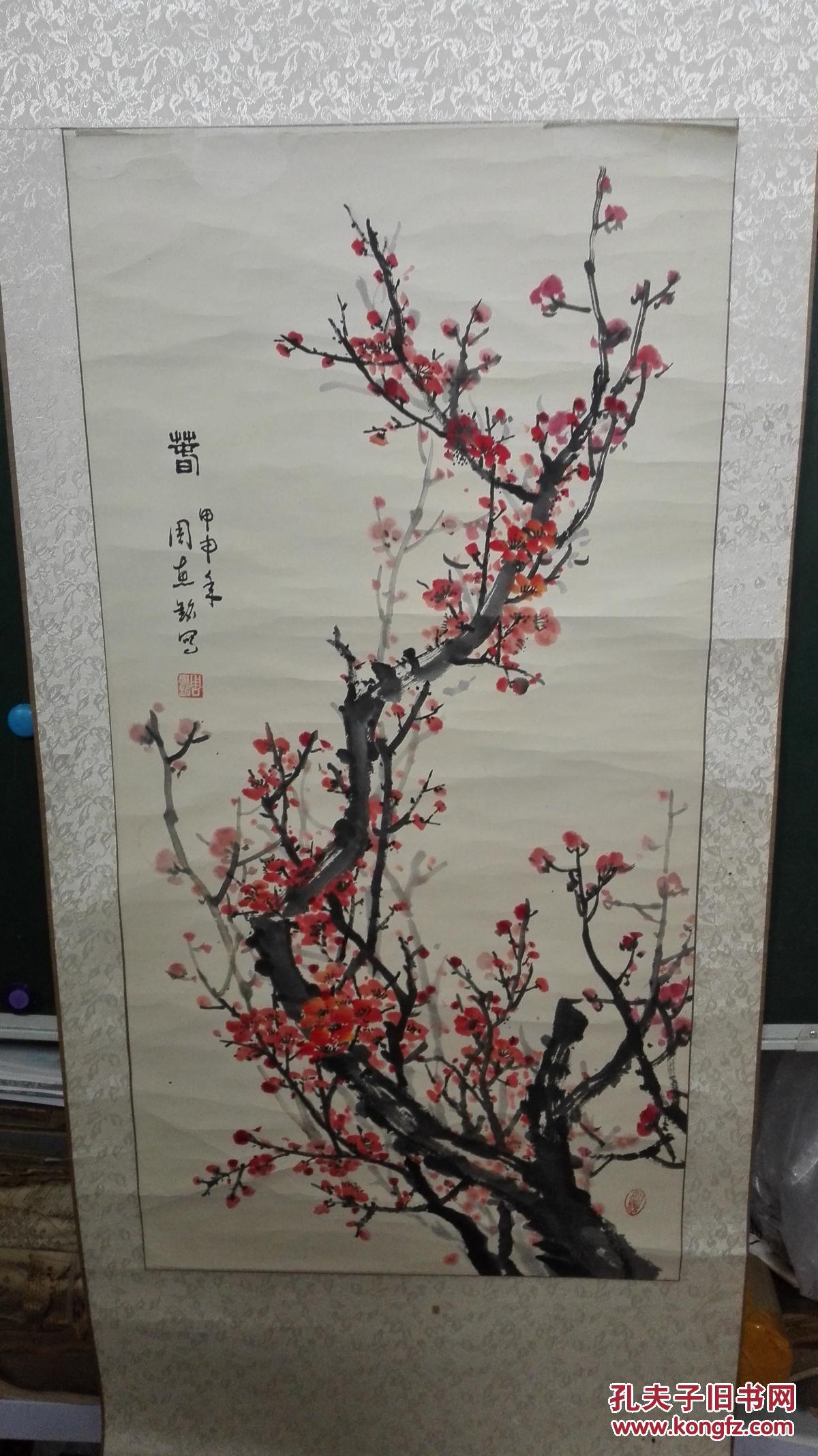原表立轴,梅花图一幅,品相如图,落款周惠铭 拍品编号:28607615