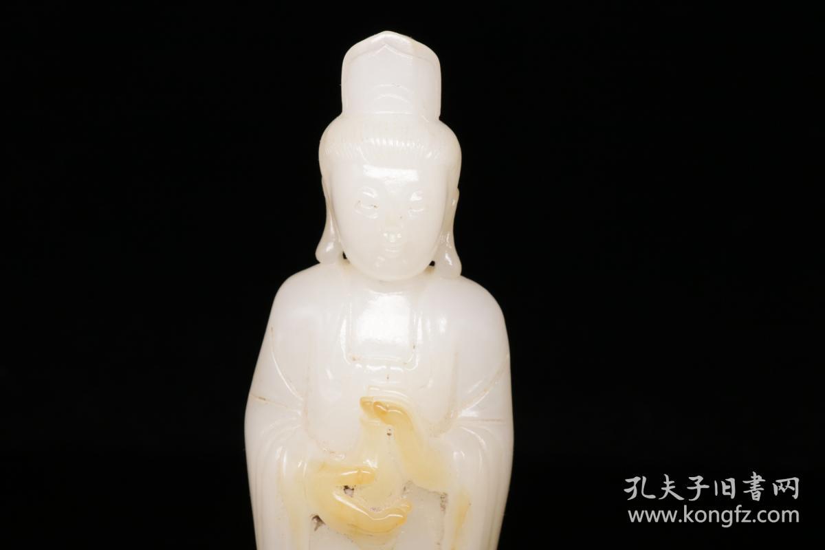 明代,和田玉观音佛像一尊,包老到代