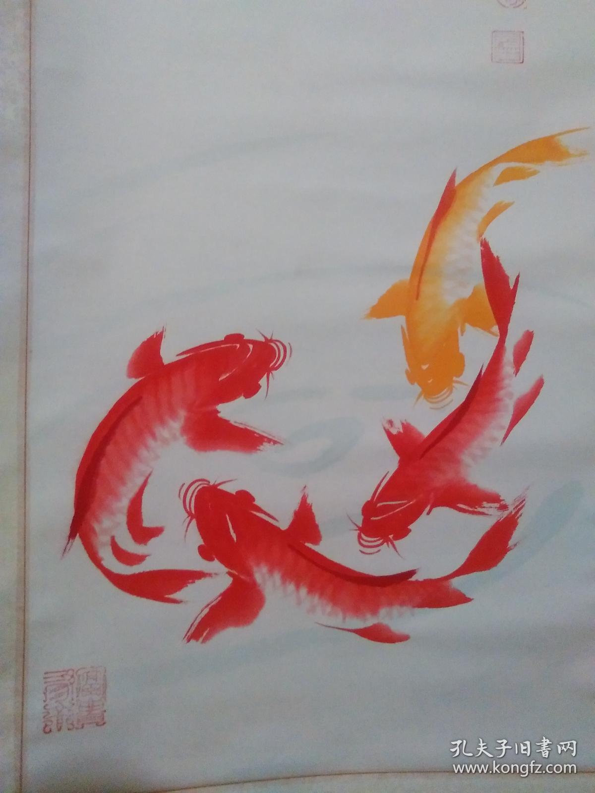 李元庄·精品国画 鸿运当头>(宣纸,立轴,原装旧精裱.