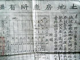 《山西省孝义县1951年：土地房产所有证》