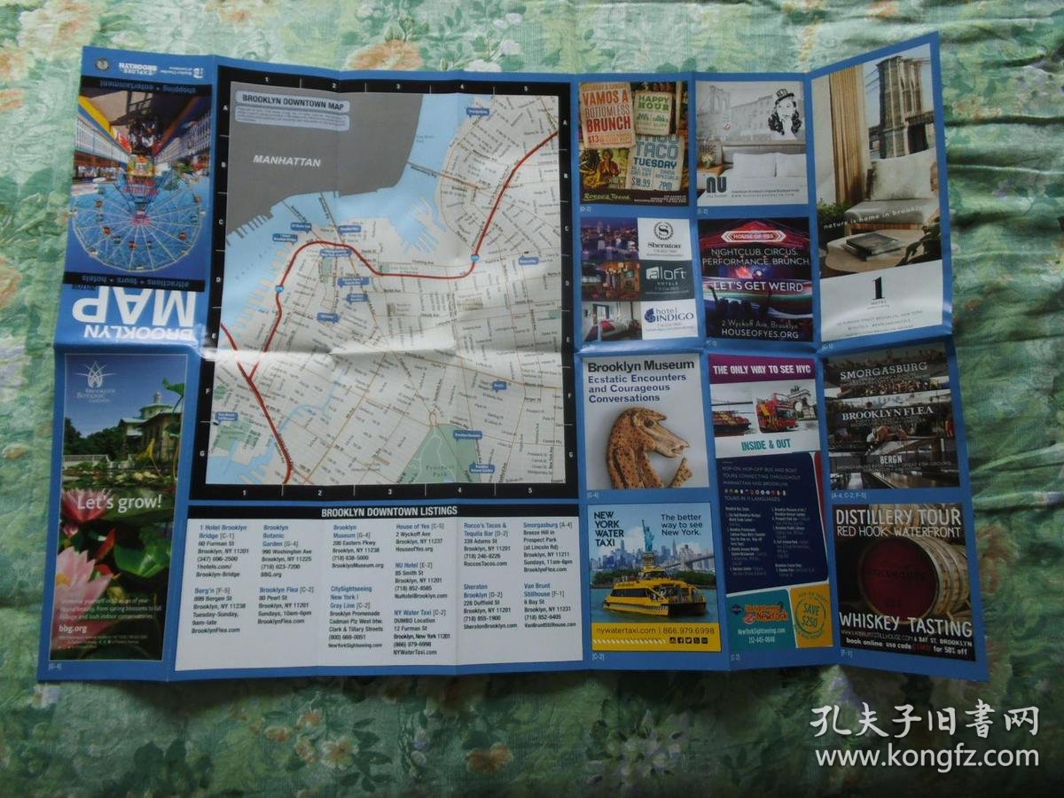 【英文原版】BROOKLYN MAP 纽约市布鲁克林区地图