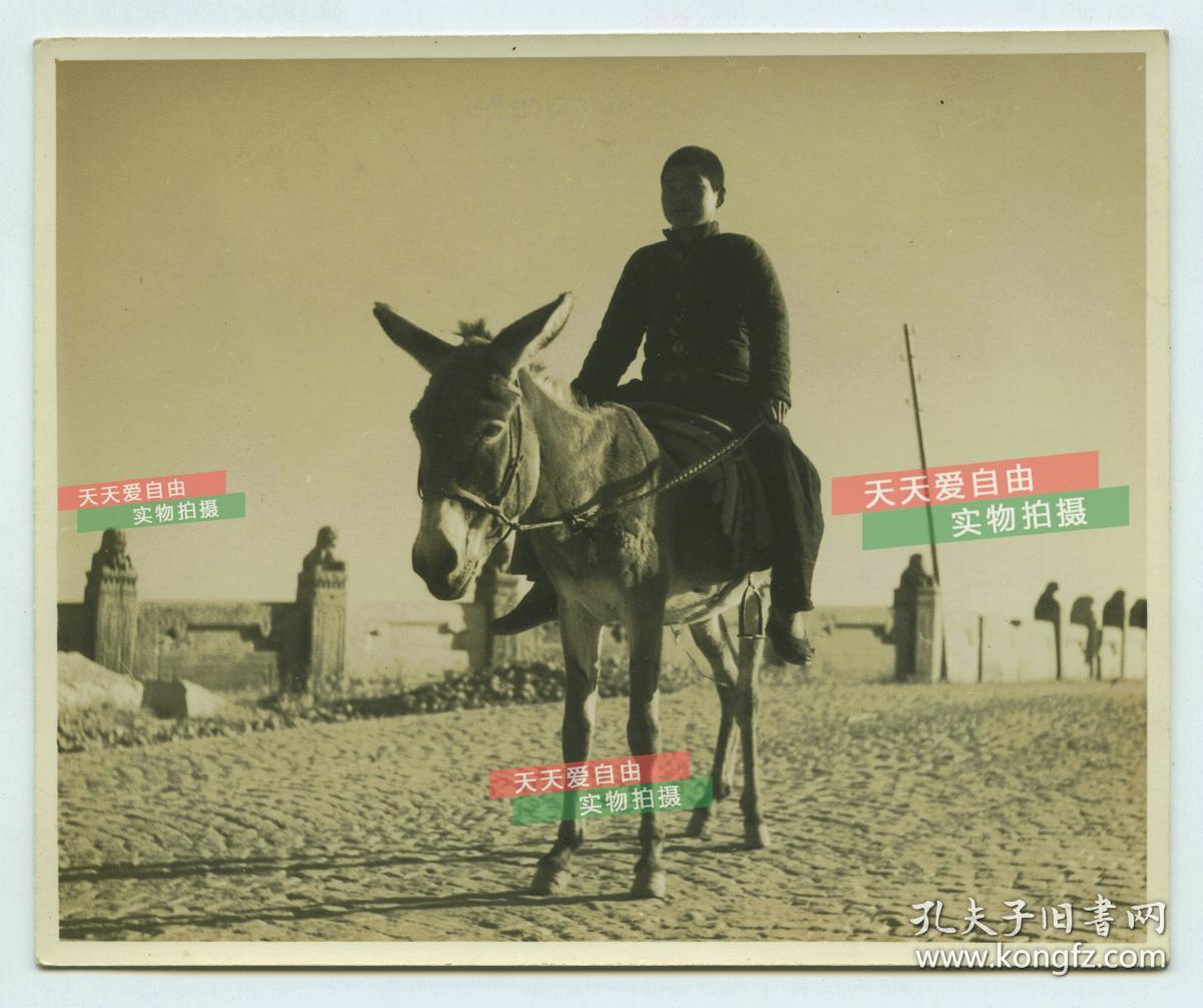 民国北京宛平城外丰台永定河卢沟桥上骑毛驴的少年老照片,14.