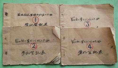 苏北新人农场登记表(4册全内有人名3908名,是